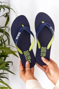 Damskie Klapki Japonki Big Star FF274A312 Granatowe