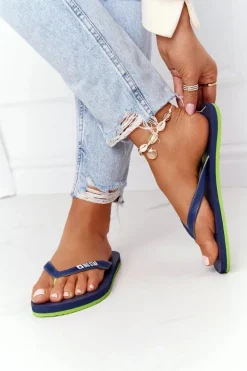 Damskie Klapki Japonki Big Star FF274A312 Granatowe