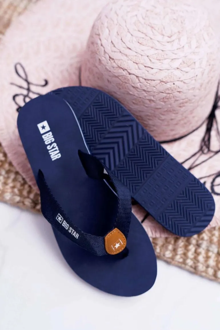 Damskie Klapki Japonki Big Star DD274A254 Granatowe
