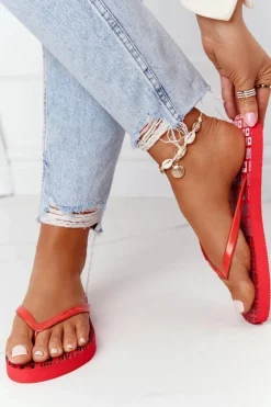 Damskie Klapki Japonki Big Star FF274A305 Czerwone