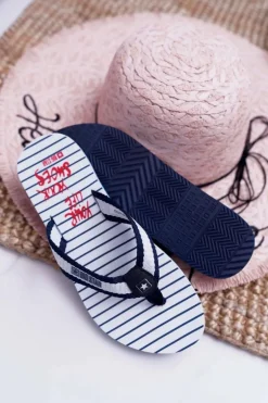 Damskie Klapki Japonki Big Star DD274A250 Granatowe