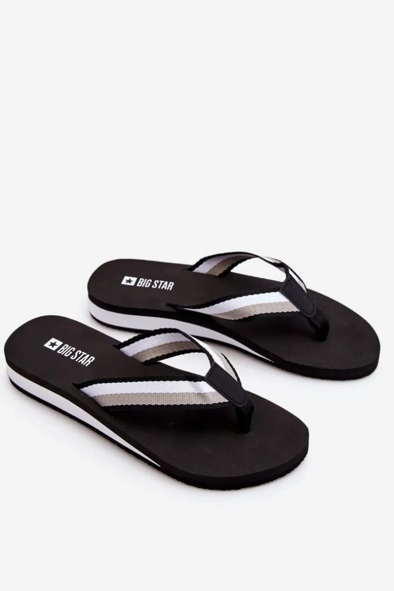 Damskie Klapki Japonki Na Platformie Big Star LL274781 Czarne