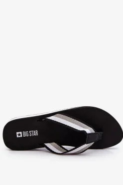Damskie Klapki Japonki Na Platformie Big Star LL274781 Czarne