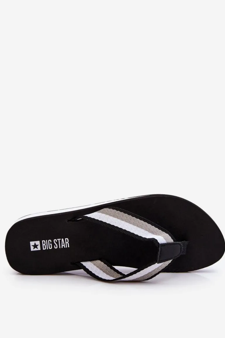 Damskie Klapki Japonki Na Platformie Big Star LL274781 Czarne