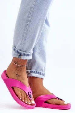 Damskie Klapki Japonki Na Platformie Fuksja Bellitta