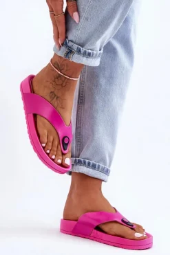 Damskie Klapki Japonki Na Platformie Fuksja Bellitta