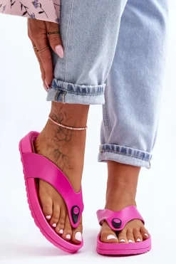 Damskie Klapki Japonki Na Platformie Fuksja Bellitta