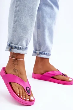 Damskie Klapki Japonki Na Platformie Fuksja Bellitta