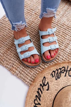 Damskie Klapki Jasno Niebieskie Big Star DD274137