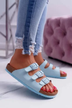 Damskie Klapki Jasno Niebieskie Big Star DD274137