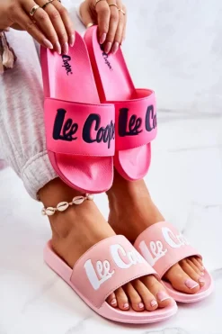 Damskie Klapki Lee Cooper LCW-22-42-1000 Neonowy Róż