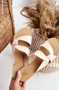 Damskie Klapki Lu Boo Beżowe Mabella