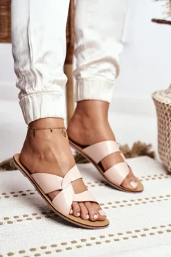 Damskie Klapki Lu Boo Beżowe Mabella