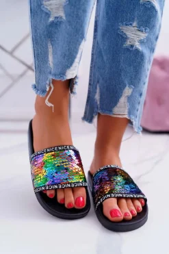 Damskie Klapki Multi Opalizujące Nice