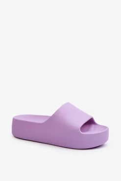 Damskie Klapki Na Grubej Podeszwie Fioletowe Oreithano