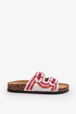 Damskie Klapki Na Korkowej Podeszwie Białe Fannea