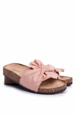 Damskie Klapki Na Korku Kokardki Różowe Felis