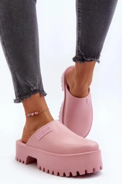 Damskie Klapki Na Masywnej Podeszwie Big Star NN274020 Różowe