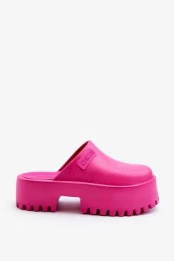 Damskie Klapki Na Masywnej Podeszwie Big Star NN274019 Fuksja