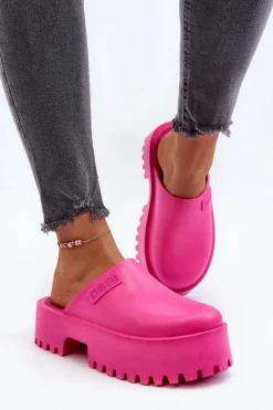 Damskie Klapki Na Masywnej Podeszwie Big Star NN274019 Fuksja