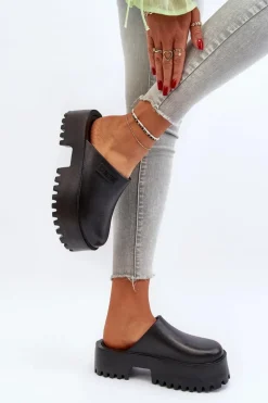 Damskie Klapki Na Masywnej Podeszwie Big Star NN274014 Czarne