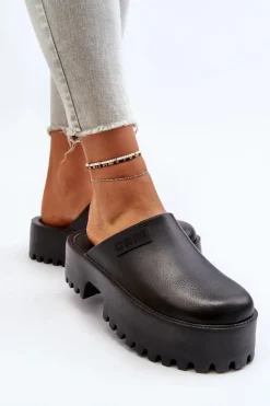 Damskie Klapki Na Masywnej Podeszwie Big Star NN274014 Czarne