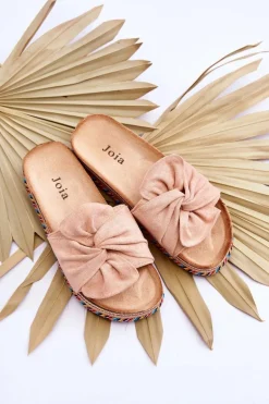 Damskie Klapki Na Masywnej Platformie Jasnoróżowe Terisa