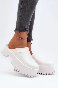 Damskie Klapki Na Masywnej Podeszwie Big Star NN274015 Białe