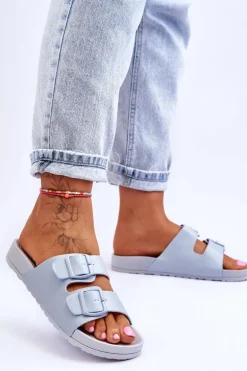 Damskie Klapki Na Platformie Niebieskie Vertigo