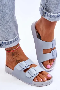 Damskie Klapki Na Platformie Niebieskie Vertigo