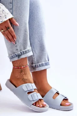 Damskie Klapki Na Platformie Niebieskie Vertigo