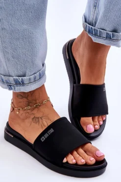 Damskie Klapki Na Platformie Big Star LL274930 Czarne