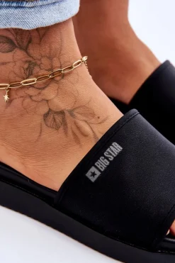 Damskie Klapki Na Platformie Big Star LL274930 Czarne