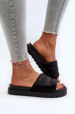 Damskie Klapki Na Platformie Big Star NN274772 Czarne