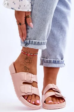 Damskie Klapki Na Platformie Różowe Vertigo