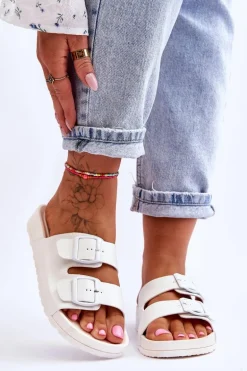 Damskie Klapki Na Platformie Białe Vertigo