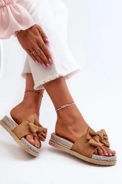 Damskie Klapki Na Platformie Z Kokardą Camel Aflia