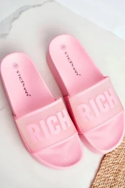 Damskie Klapki Na Platformie Różowe RICH