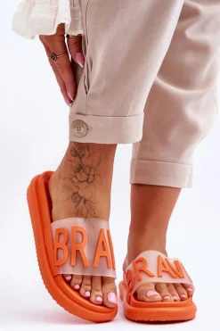 Damskie Klapki Na Platformie Pomarańczowe Brave