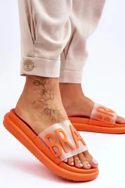 Damskie Klapki Na Platformie Pomarańczowe Brave