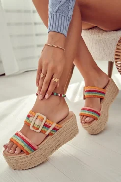 Damskie Klapki Na Platformie Multikolor Lazare