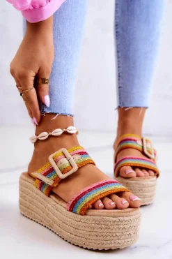 Damskie Klapki Na Platformie Multikolor Lazare