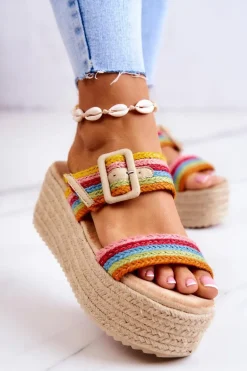 Damskie Klapki Na Platformie Multikolor Lazare