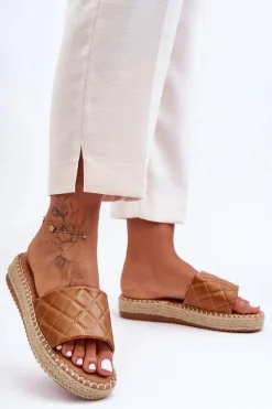 Damskie Klapki Na Platformie Camel Lullaby