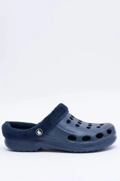 Damskie Klapki Ocieplane Granatowe Kroksy EVA