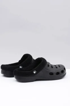 Damskie Klapki Ocieplane Czarne Kroksy EVA