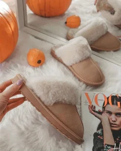 Damskie Klapki Papcie Beżowe Mirendy