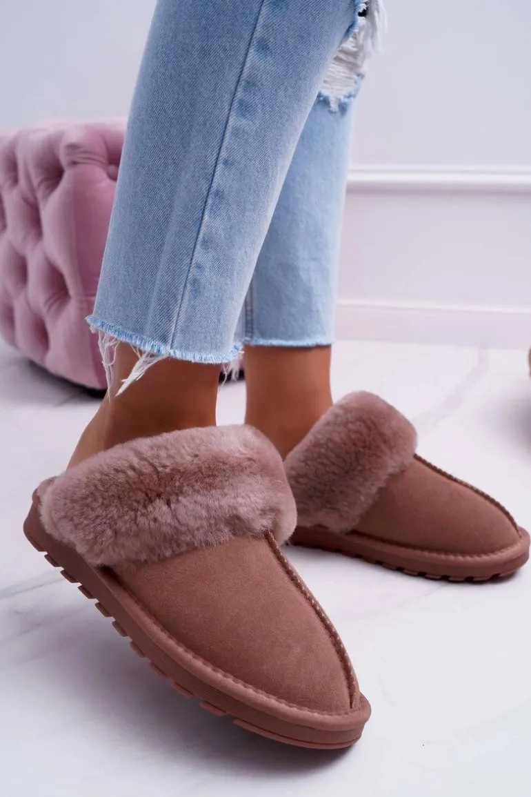 Damskie Klapki Papcie Khaki Mirendy