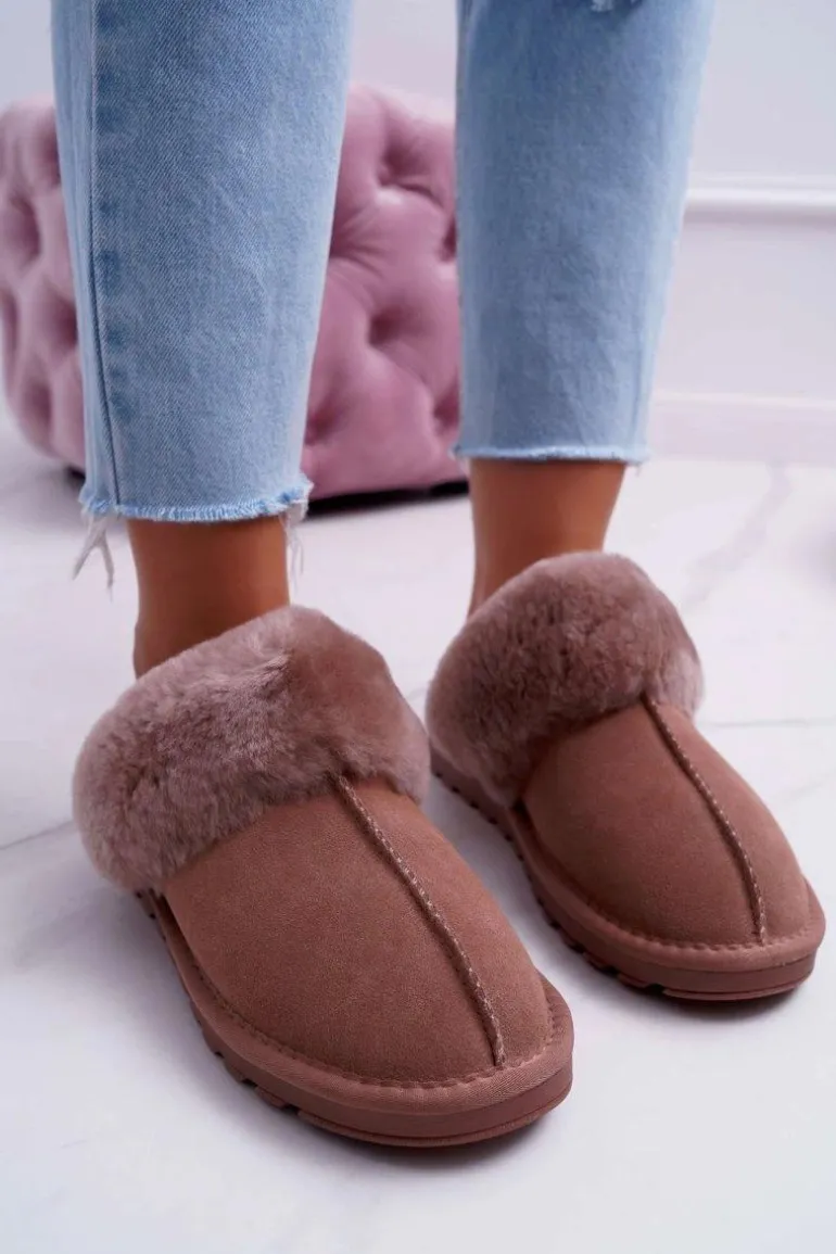 Damskie Klapki Papcie Khaki Mirendy