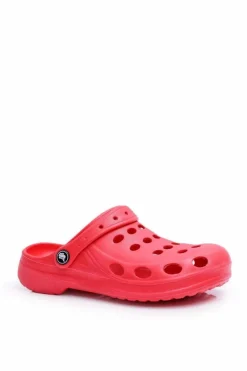 Damskie Klapki Sandały Do Ogrodu Czerwone Piankowe EVA